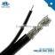 RG58A/U coaxial cable CCS conductor 50 OHM solid PE Al foil shield bare copper wire braid PVC jacket