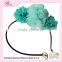 2016 fashion chiffon pompom flower headband for kids