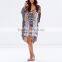 Plus size boho style new design woman loose casual print kaftan dress