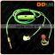 2016 cheap stylish headphones luminous earbuds free sample glowing zipper earphone