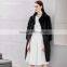 Famous Brand Design Simple Black Female Mink Fur Coat for Women