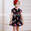 Beautiful Embroidered Baby Girl Dress,black Casual Dress With Flower Pattern