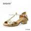 Satin Dance Shoes T Strap Girl Dance Shoes Cube Heel Easy Buckle