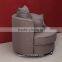HOMCOM Round Shape Armchair Sofa Seat W/Backrest Swivel Wheels-Grey