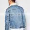 Mens Jacket Sherpa Fleece Denim Jeans Cotton Collared Button Casual denim jacket(LOTJ180)