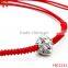 Adjustable handmade red rope friendship macrame bracelets with lion head