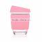 2016 beautiful design Glass Reusable Coffee Cup sleeve-blue/pink/green