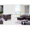 Bisini Modern U Shape Beige Genuine Leather Sofa, C Shape Big Sofa for Living Room