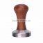 304 Stainless Steel Calibrated Pressure Tamper For Coffee And Espresso With Wooden Handle Brown