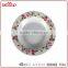 China Manufacturer round deep dinner dishes, rose printing hand made plastic plates