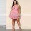 2017 hot sale plus size deep v-neck sexy dress clothing for fat women