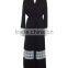 trendy Adults Wholesale Clothing OEM Lace Patched Black Open Jacket Abaya With Belt