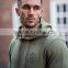 Olive Distressed Mens Pullover Hoodie 70% Cotton 30% Polyester Fleece Hoodie Tracksuit Top Fitted Gym Hoodie OEM