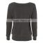 High quality tri-blend sweatshirt for women , wholesale crew neck heather gray sweatshirt