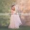 Little Girls Peach Tutu Long Maxi Dress Flower Girls Floor Length Wedding Dress