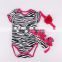 Infant baby outfits baby romper+matching shoes+headband three piece sets kids clothing suits