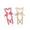 Zinc Based Alloy Connectors Flamingo Gold Plated Neon Fuchsia Enamel