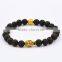 European Black Lava Rock Beads Bracelet with Buddha Head Bracelet