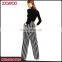 Wholesale High Waisted Vertical Black And White Stripe Lady Pants Wide Leg New Style Women Trousers