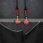 Stylish floral embroidery on black bengal silk fabric for women