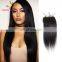 Factory price 100% brazilian human virgin 9A grade hair free part LACE CLOSURE in silky straight cuticle aligned hair