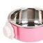 Stainless Steel Pet Bowl Pet Feeder Hanging Dog Cat Bowl Neck Protection