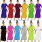 Wholesales Best Seller Women Solid Color Casual Long Dresses Ladies Split O-Neck Dresses Women Summer Dresses