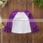 Girls purple ruffle Sleeve tops Boutique Kids Icing Raglan shirt letter print