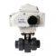 Q911 series DN50 double true union pvc electric actuator ball valve for water