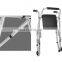 Dual wheel walk aid with seat Aluminum alloy frame plastic caster two-wheeled walker