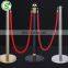 Elegance gold/silvery white crown top portable stanchion velvet rope posts with rubber base