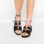 Stylish heel platform lace up women beautiful shoes ladies stiletto sandals or block heel open toe shape