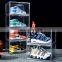 Custom Display Sneaker storage box case holder hi top nike plastic sneaker shoe display racks Acrylic shoe box transparent