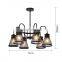 Hot Sell Movable Arms 6 Lights Indoor Home Hotel Room Loft Retro Vintage Metal Ceiling Light