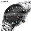 SINOBI Male Classic Black Dial Watches S9834G Dual Calendar Window Man Wrist Watches Business Man Steel Watch