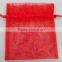 Golden Star Printed Red Organza Bag For Wedding Candy/Christmas Gifts Packing