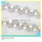 Fancy 888 Crystal Rhinestone and Pearl Trim Silver Chain For Bag Decoration