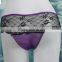 OEM Undergarment Supply Purple Eyelash Lace Fabric Tanga