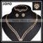 Gold Resin Ring And Necklace Girls Jewelry Set With Pink Gemstone