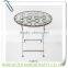 LC-77449 Garden outdoor folding metal coffee tables with glass top