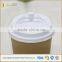 Brown paper coffee cups match travel lids