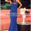 royal blue beaded sleeveless halter long maxi mermaid evening dress 2016