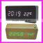 Multifunctional led digital desktop wooden clock