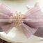 Purple Chiffon Ribbon Hair Bow For Long Hair Alligator Hair Clips