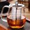 1200ml Hot Selling Borosilicate Glass Tea Pot With Stainless Steel Infuser Tea Pitcher Teapot