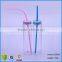 250ml glass tube for juice/wine with disposable straw party use