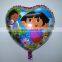 45*45cm Round Bule Dora Aluminum Balloons Birthday Party Decorations Kids Gift Mylar Balloons