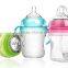 new products 2015 silicone sleeve dr brown glass water baby bottle