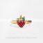 Newest design fashionable enamel strawberry ring fancy design ring