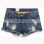 OEM Wholesale Fashion Europe Women Casual Sexy Ripped High Waist Denim Short Cloth Skinny Vintage Torn Plus Size Jeans Shorts